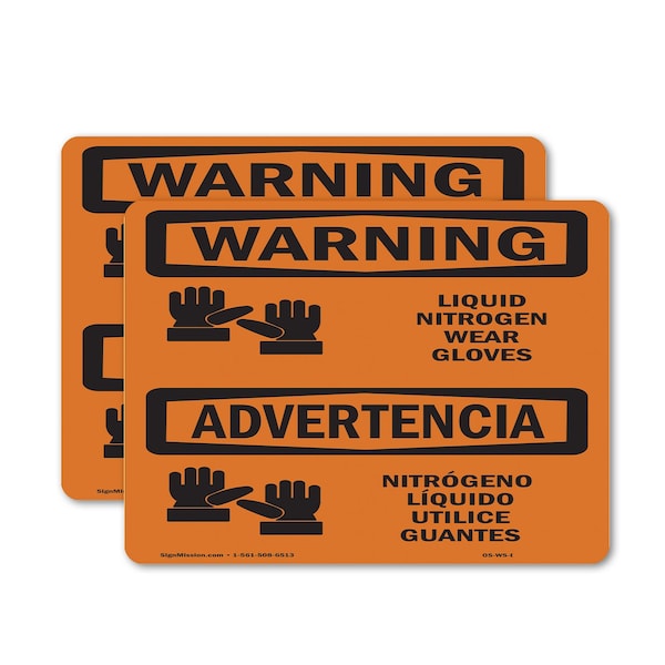 Signmission 5 in Height, 7 in Width, Vinyl Decal, Rectangle, Bilingual OS-2PACK-WS-D-57-L-12665 - main